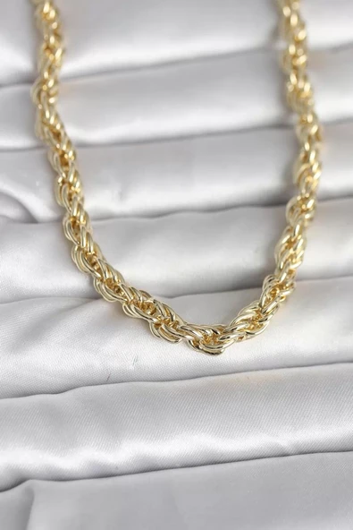 CM 14K Gold Renk Kalın Burgu Zincirli Model 60 cm Kadın Kolye - TJ-BKO10997 ürün görseli 1