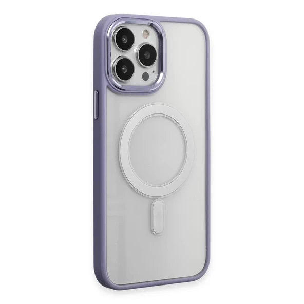 İphone 15 Pro Max Kılıf Room Magneticsafe Silikon - Lila ürün görseli 1