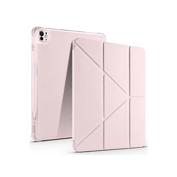 İpad Air 13 (2024) Kılıf Kalemlikli Mars Tablet Kılıfı - Rose Gold ürün görseli 1