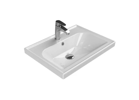 Turkuaz Cerastyle Frame 65 cm Etajerli Seramik Lavabo ürün görseli 1
