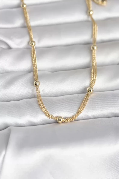 CM 14K Gold Renk Topçuk Model 60 cm Kadın Kolye - TJ-BKO10992 ürün görseli 1