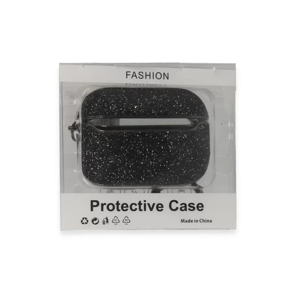Airpods Pro (1.nesil) Spell Simli Kılıf - Siyah ürün görseli 1