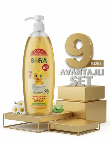 Safia Bebek için Saç ve Vücut Şampuanı 9x750 Ml ürün görseli 1
