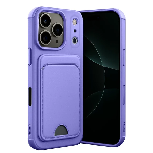 İphone 17 Pro Kelvin Kartvizitli Silikon - Lila ürün görseli 1