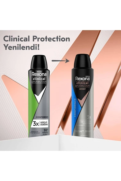 Men Clinical Protection Erkek Sprey Deodorant Confidence 96 Saat Koruma 150 ml ürün görseli 1