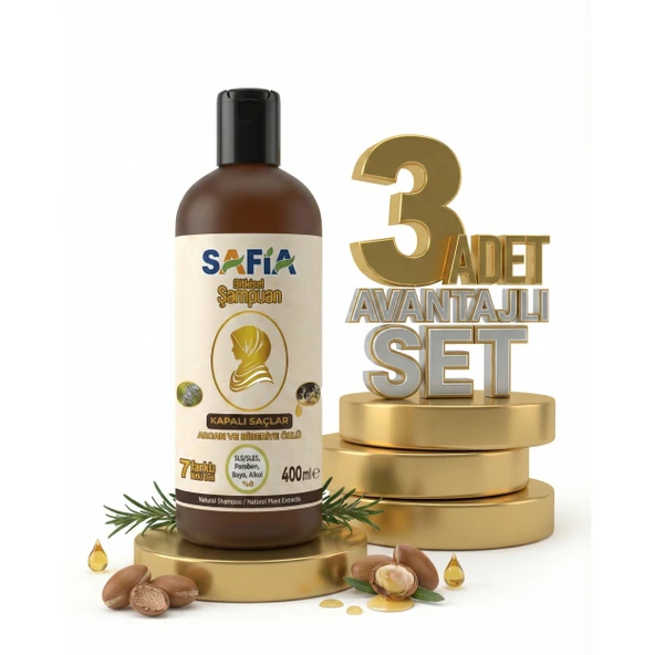 Safia Kapalı Saçlar İçin Şampuan 3x400 Ml ürün görseli 1