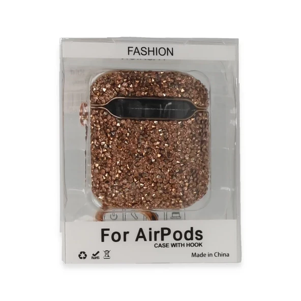 Airpods 2 (2.nesil) Mira Taşlı Kılıf - Rose Gold ürün görseli 1