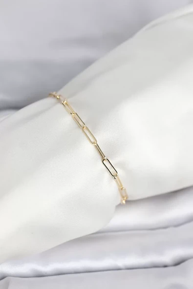 CM 14K Gold Renk Ataç Zincir Model Kadın Bileklik - TJ-BB8283 ürün görseli 1