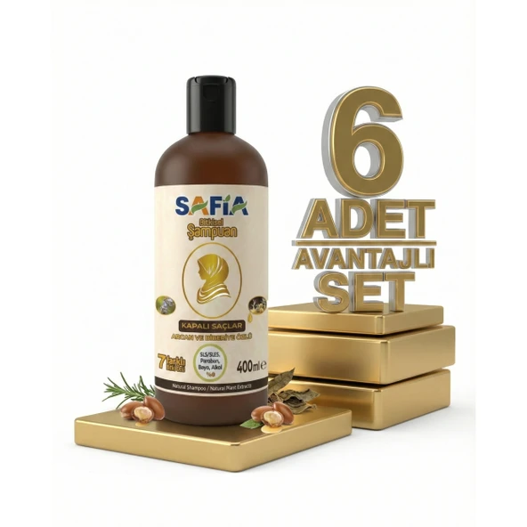 Safia Kapalı Saçlar İçin Şampuan 6x400 Ml ürün görseli 1
