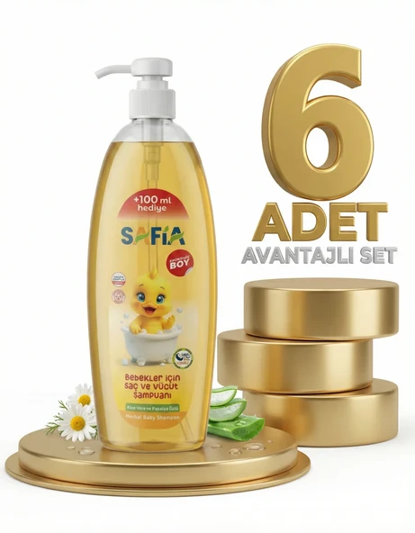 Safia Bebek için Saç ve Vücut Şampuanı 6x750 Ml ürün görseli 1
