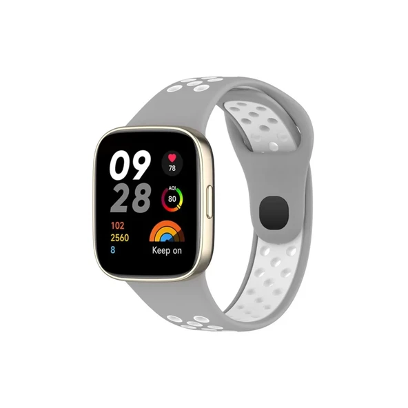 Xiaomi Redmi Watch 3 Spor Delikli Kordon - Gri-beyaz ürün görseli 1