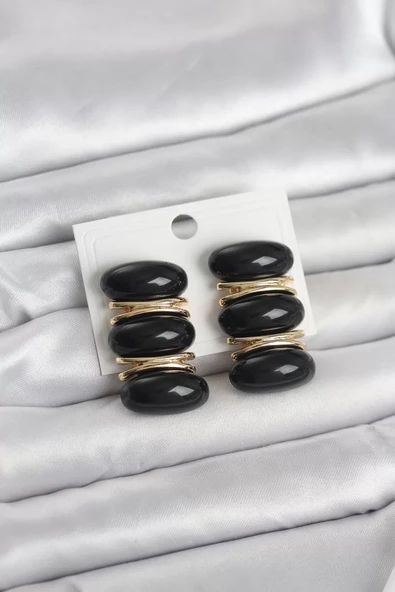 Siyah Vintage Model Gold Renk Kadın Küpe - TJ-BKP11675 ürün görseli 1