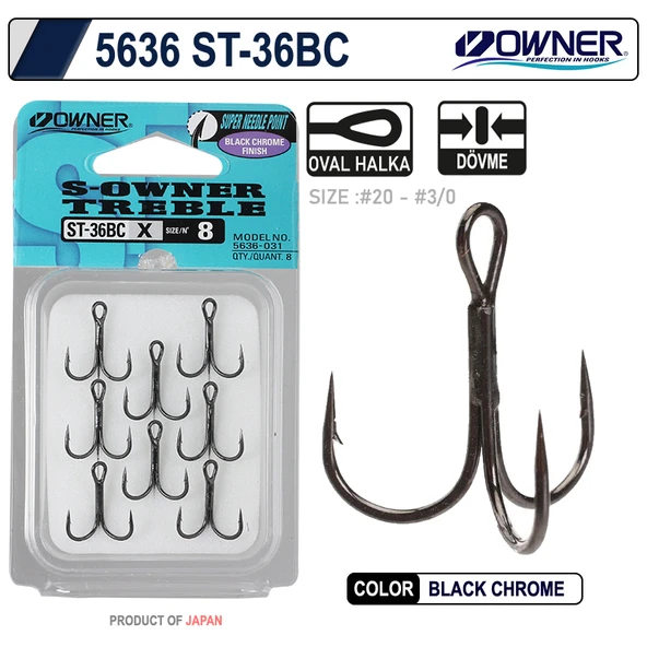 Owner 5636 St-36 Black Chrome Üçlü İğne  8 - Resim 2