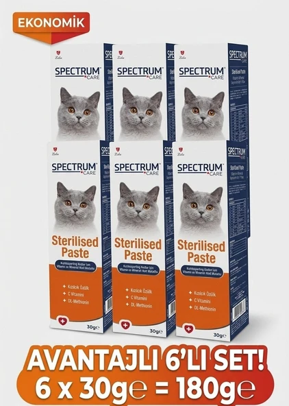 Spectrum Care Kısırlaştırılmış Kediler İçin Vitaminli Malt Paste 30 G*6 Adet ürün görseli 1