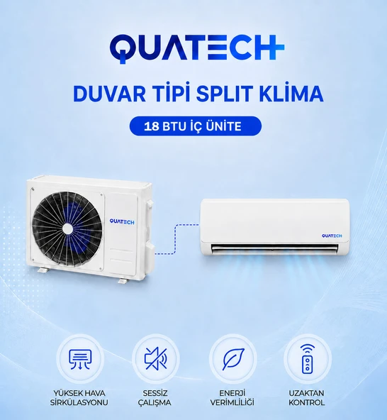 QUATECH 18.000 Btu/h A++ Enerji Sınıfı R32 Duvar Tipi Inverter Klima ürün görseli 1