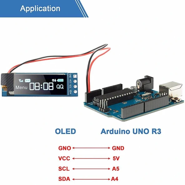 128x32 Oled Lcd Ekran 0.91 Inch SSD1306 - Resim 6