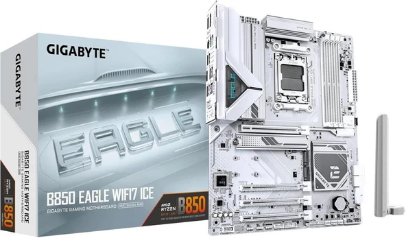 Gigabyte B850 Eagle WIFI7 Ice AMD AM5 DDR5 ATX Anakart Outlet ürün görseli 1