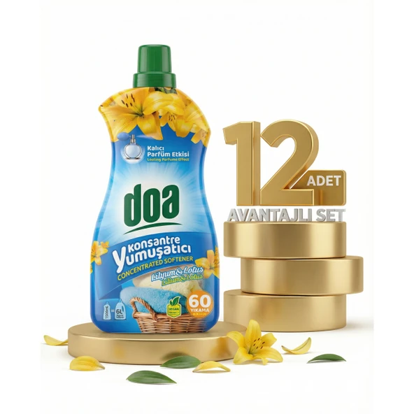 Doa Konsatre Yumuşatıcı Lityum Lotus 12x1500 Ml ürün görseli 1