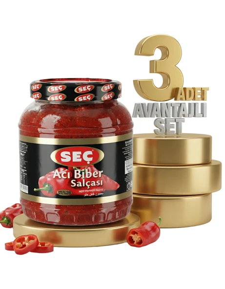 Seç Acı Biber Salçası 3x1600 Gr - Resim 2