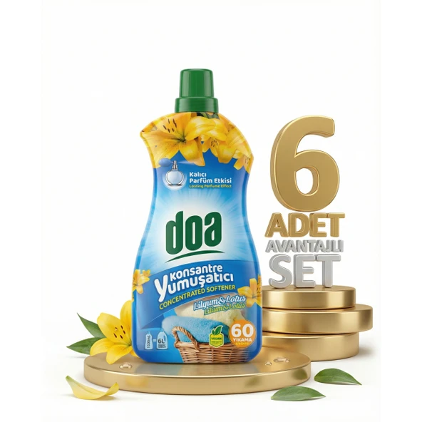 Doa Konsatre Yumuşatıcı Lityum Lotus 6x1500 Ml ürün görseli 1