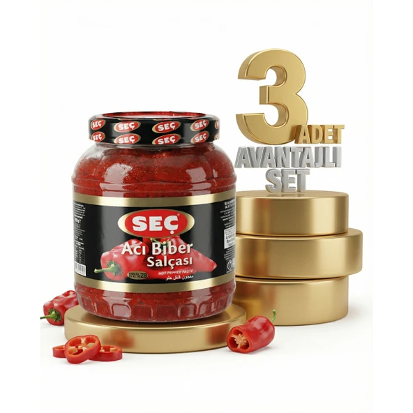 Seç Acı Biber Salçası 3x1600 Gr ürün görseli 1