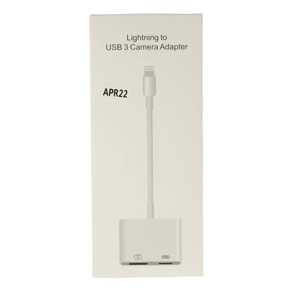Apr22 Iphone Otg 2in1 - Beyaz - Resim 3