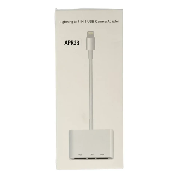Apr23 Iphone Otg 3in1 - Beyaz - Resim 3