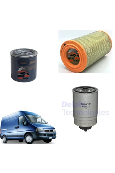 Ducato 2.0 JTD Dizel Kw62 Filtre Bakım Seti 2001-2006 Hava Yağ Mazot ürün görseli 1