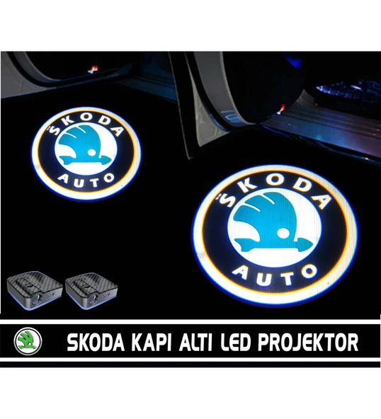 Kapı Altı Logo SKODA Amblem Led Projektör - Resim 4