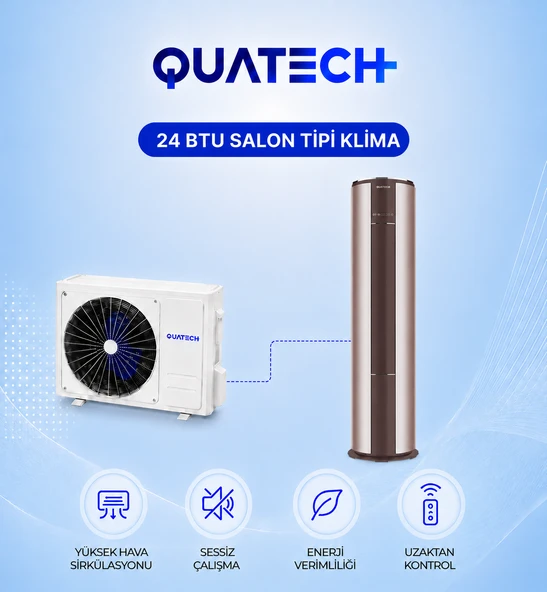 QUATECH 24.000 Btu/h A++ Enerji Sınıfı R32 Salon Tipi Inverter Klima ürün görseli 1