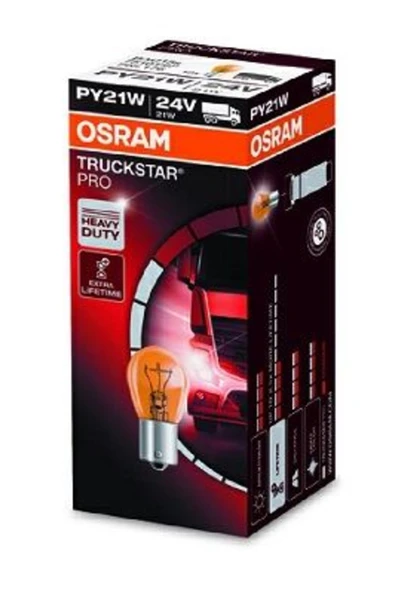AMPUL 24V 93 21W YAKIN TIRNAK SARI TEK DUY SARSINTIYA DAYANIKLI TRUCKSTAR PRO OSRAM 7510TSP ürün görseli 1