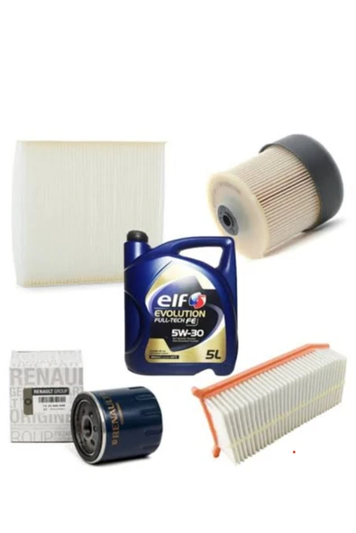 Renault Clio 4 Symbol 3 1.5 Dci Filtre Bakım Set 5li- polen 3016R+ELF YAĞ ürün görseli 1