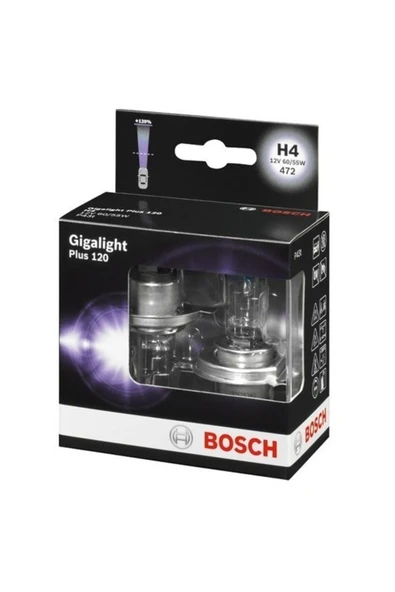 H4 Gigalight Plus +120% 2'li Ampul Set 12v 60/55w ürün görseli 1