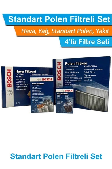 BMW 1 Serisi F20 1.16d Bosch Filtre Bakım Seti 2012-2014 Hava+Yağ+Yakıt+Standart Polen ürün görseli 1