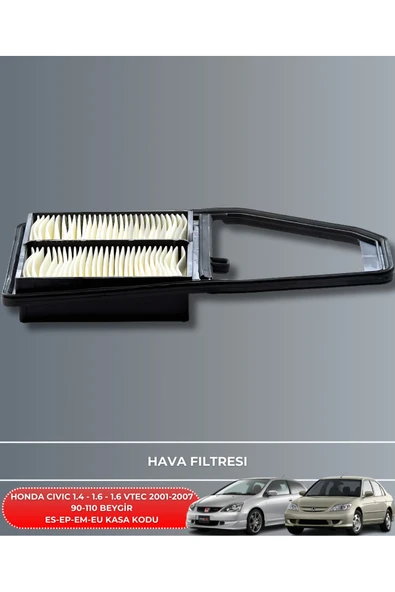 HONDA CIVIC 1.4 1.6 - 1.6 VTEC 2001-2002-2003-2004-2005-2006-2007 90-110 HAVA YAĞ POLEN FİLTRE SETİ ürün görseli 1