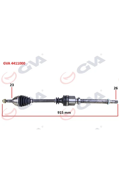 Komple Aks Sağ Megane Iı 1.4/1.6 16v-1.5 Dci 02-08 915mm Marka : ürün görseli 1