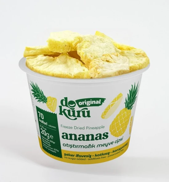 Dokuru Original Ananas Atıştırmalık Meyve Cipsi 20gr ürün görseli 1