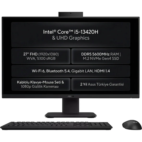 V470 Intel Core I5-13420H 24GB 1tb SSD 27" Fhd Freedos All In One Bilgisayar V470VAK-BPE0250 005 ürün görseli 1