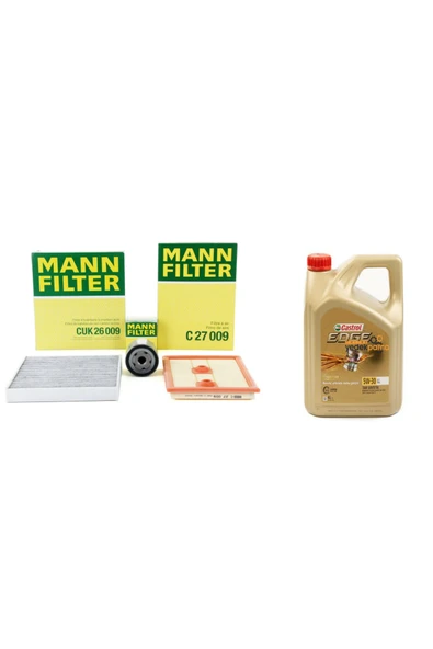 Mann Skoda Octavia 1.4 TSi Yağ Bakım Seti 2014-2019+castrol edge 5w30 4lt 2023 üretim motor yağ ürün görseli 1
