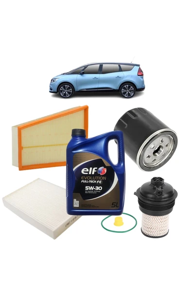 Renault Scenic Ve Grandscenic 4plus Karbon Filtre Bakım Seti 1.5 Dci Elf Evolution Yağlı 2016 Sonras ürün görseli 1