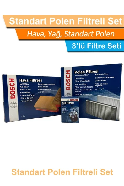 Toyota Corolla 1.4 D4d Uyumlu Dizel Filtre Bakım Set 2007-2009 Hava Yağ Standart Polen ürün görseli 1