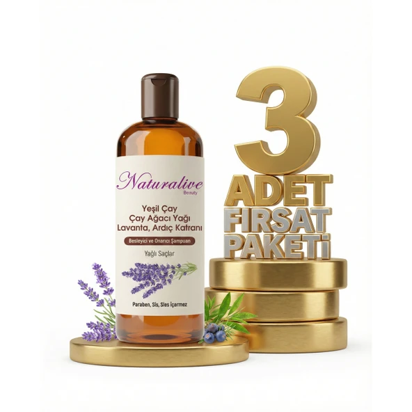 Naturalive Yağlı Saçlar İçin Şampuan 3x500 Ml ürün görseli 1
