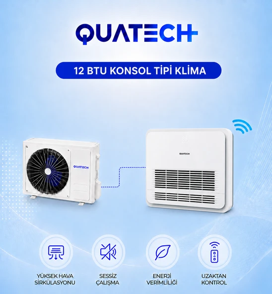 QUATECH 12.000 Btu/h A++ Enerji Sınıfı R32 Konsol Tipi Inverter Klima ürün görseli 1