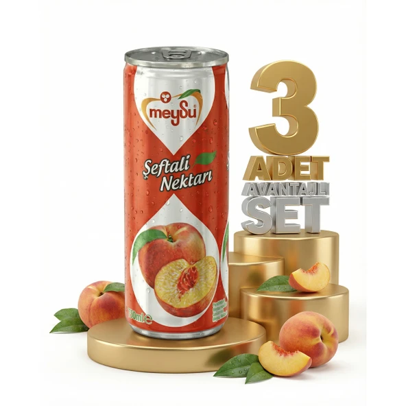 Meysu Kutu Şeftali 3x330 Ml ürün görseli 1