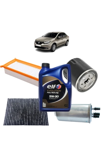 Renault Symbol 4plus Karbon Filtre Bakım Seti 1.5 Dci Elf Evolution Yağlı 2013 Sonrası Kit1245h ürün görseli 1