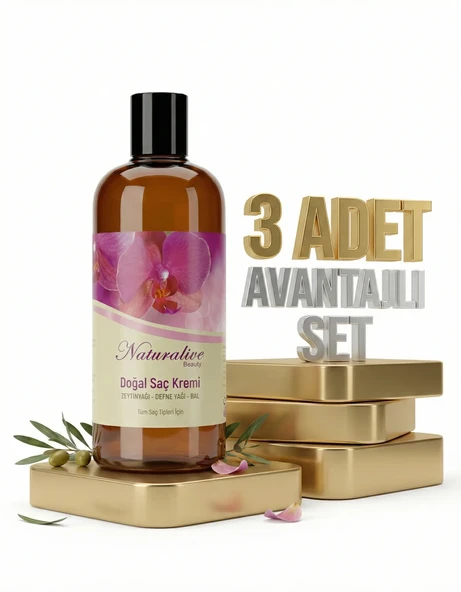 Naturalive Doğal Saç Kremi 3x500 Ml - Resim 2
