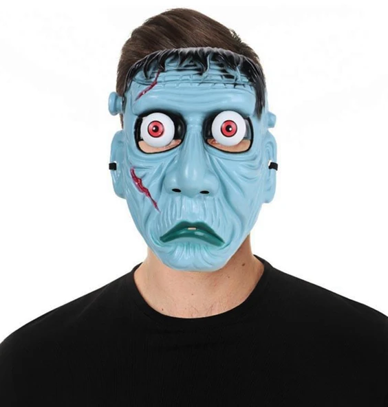 Frankenstein Temalı Sallanan Oynar Gözlü Maske - Resim 4