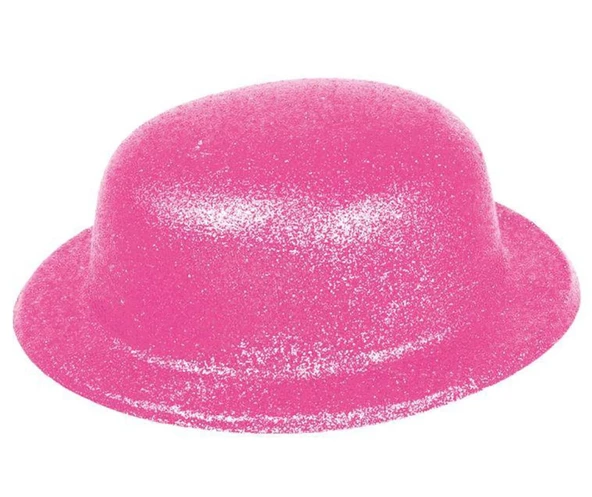 Pembe Renk Simli Melon Yuvarlak Parti Şapkası 24x26 cm ürün görseli 1