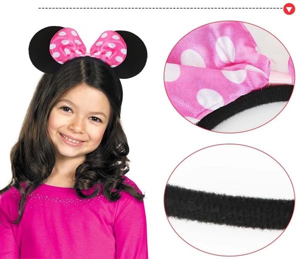 Pembe Fiyonklu Minnie Mouse Tacı Mini Kulak ürün görseli 1
