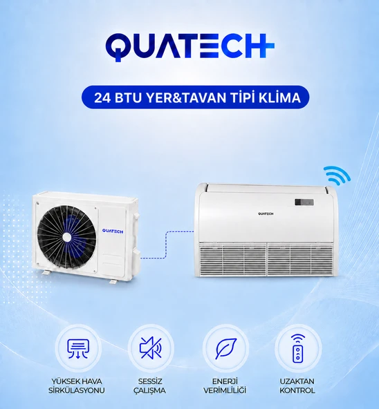 QUATECH 24.000 Btu/h A++ Enerji Sınıfı R32 Yer&Tavan Tipi Inverter Klima ürün görseli 1